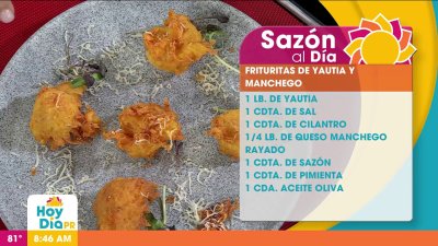 Sazón al día | Frituras de Yautía y Manchego